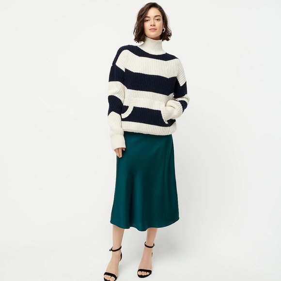 J crew top satin midi skirt